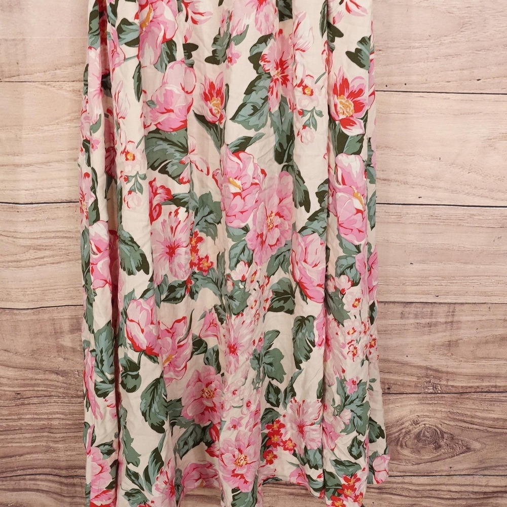 MNG Dress Womens 6 Multicolor Floral Maxi Shirt Dress Collared Belted Mango - Picture 9 of 12